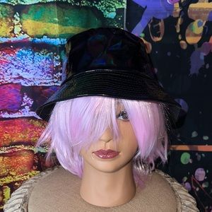 New Wet look Black Bucket Hat